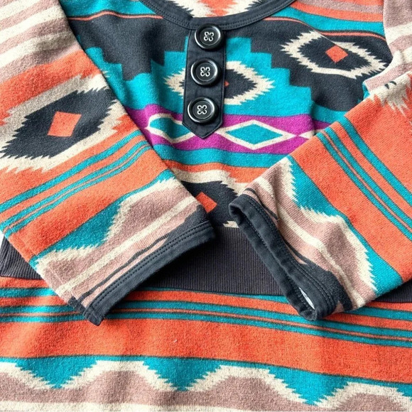 Yumi Boho Multiple Colour  Aztec Tribal Pattern Sweater Dress - Picture 9 of 14